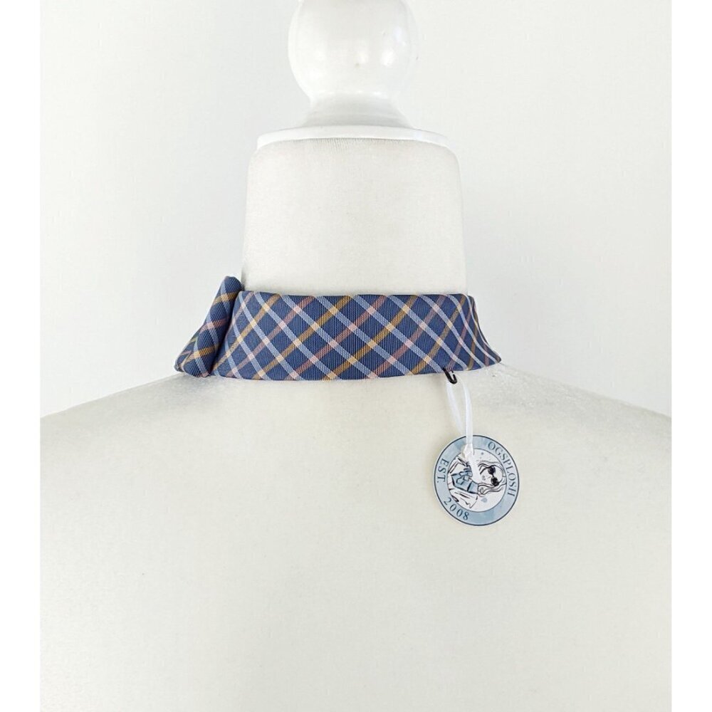 Ogsplosh Blue Plaid Slim Unisex Ascot Made From Repurposed Necktie NEW - Picture 5 of 6